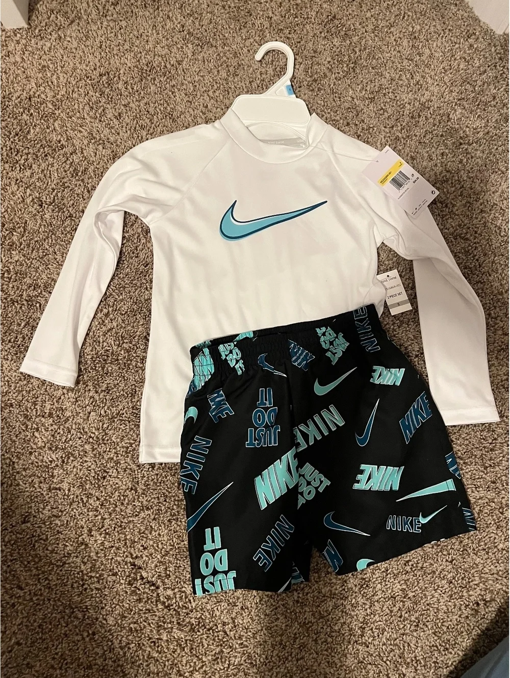 Nike Boys' 2-Piece Swim Set Rash Guard and Shorts